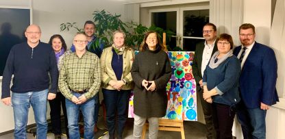 Foto: Mitglieder des Landesvorstandes (von links): Wolfgang Nowak (LHW Weimar/Apolda); Dorthea Nitsche (LHW Ilmenau/Rudolstadt); Thomas Peuker (LH Kreisverein Jena); René Lippold (LH Altenburg); Claudia Geiken (LH Ortsverein Weimar)  Antje Tillmann (LH Erfurt, Vorsitzende),Dirk Wessely (LH Südthüringen); Christine Domey (LH Artern); Christian Klein (LH Gera)  